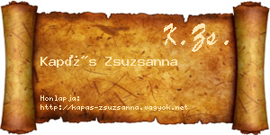 Kapás Zsuzsanna névjegykártya